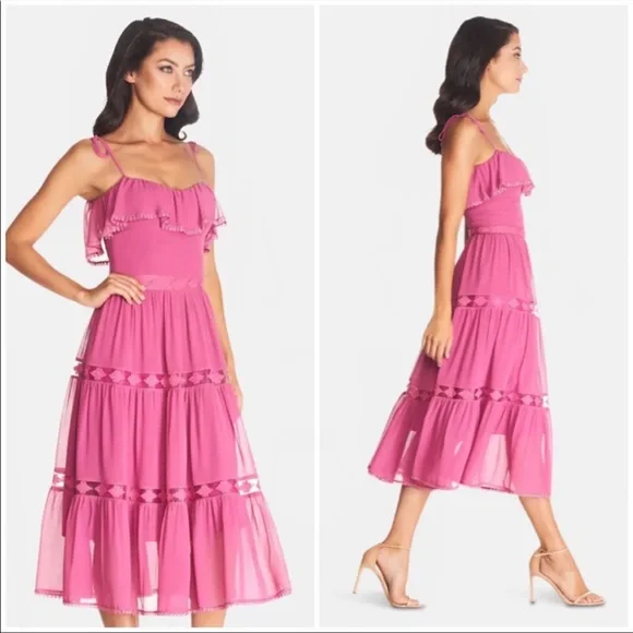 NEW Dress the Population Dream midi tiered dress - Picture 6 of 10